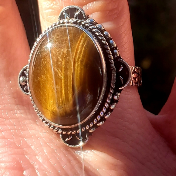New Tiger Eye 925 Silver Ring. - Picture 1 of 16